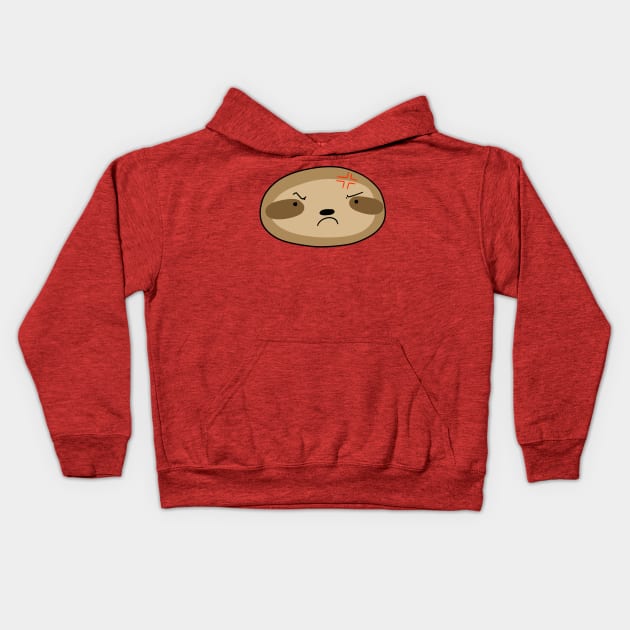 Angry Sloth Face Kids Hoodie by saradaboru